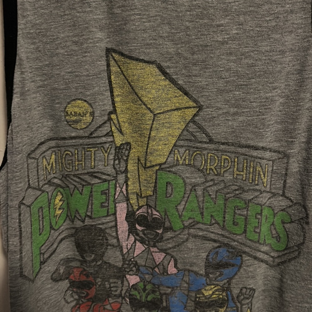 Mighty Morphing Power Rangers M Gray Power Rangers Tank Top - Picture 4 of 9